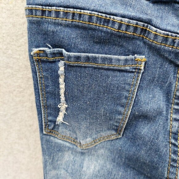 Lola Jeans Women's Lola High Rise Straight Size 9 Medium 3 Button Distressed - Picture 13 of 16